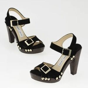 Jimmy Choo Urban Black Suede Women's Platform Sandals. Size 37 (6.5M)